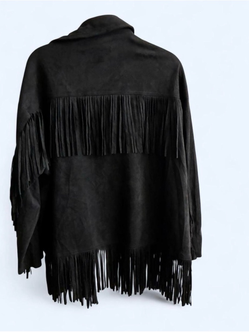 Nasty Gal Black Suede Fringe Jacket - size M - Picture 5 of 5